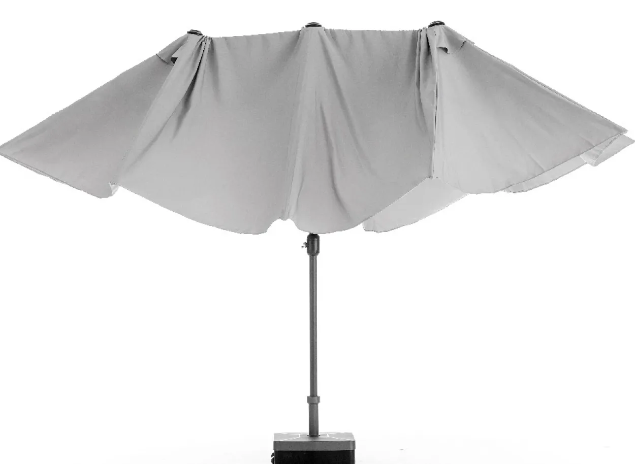 XXL-Oval-Sonnenschirm aus Polyester, ca. 4,6 x 2,7 m - Grau