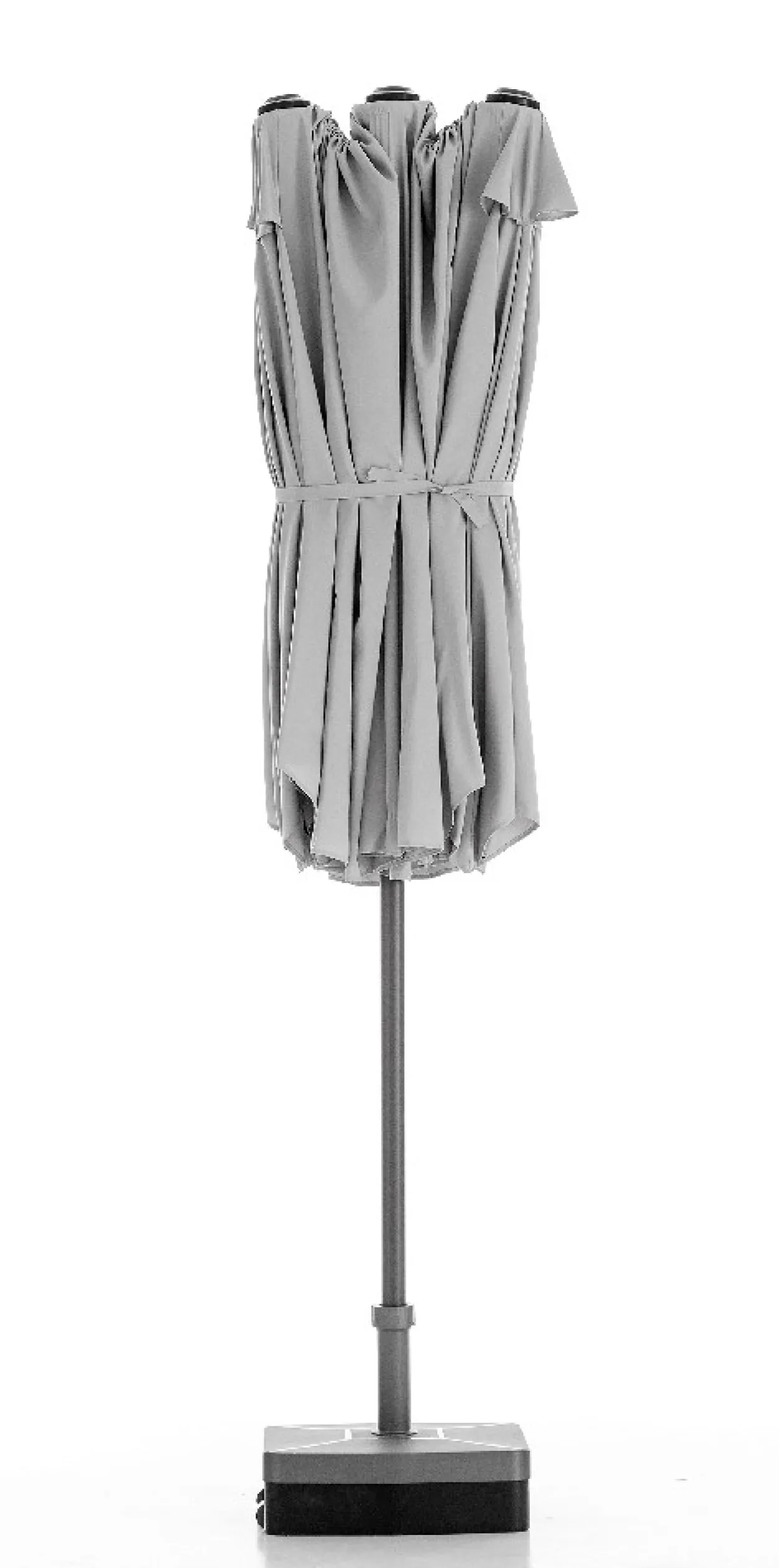 XXL-Oval-Sonnenschirm aus Polyester, ca. 4,6 x 2,7 m - Grau