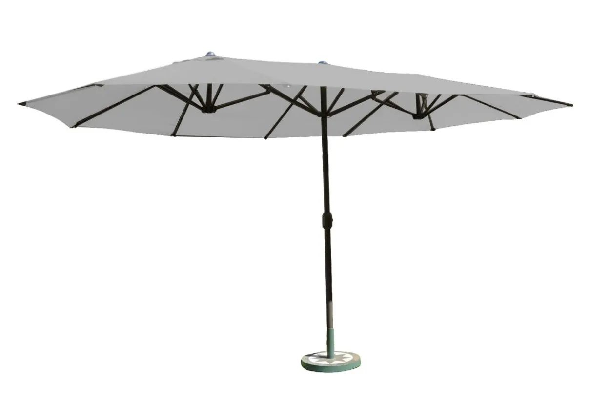 XXL-Oval-Sonnenschirm aus Polyester, ca. 4,6 x 2,7 m - Grau