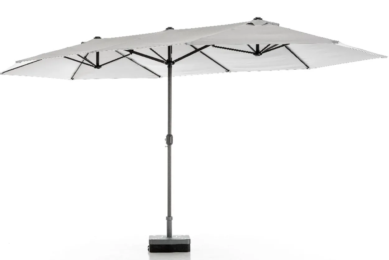 XXL-Oval-Sonnenschirm aus Polyester, ca. 4,6 x 2,7 m - Grau