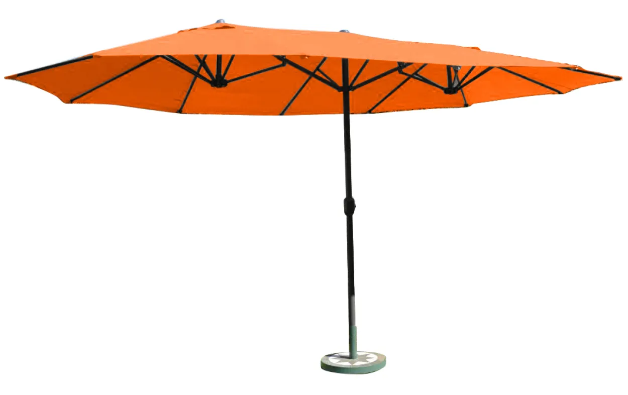 XXL-Oval-Sonnenschirm aus Polyester, ca. 4,6 x 2,7 m- Terra