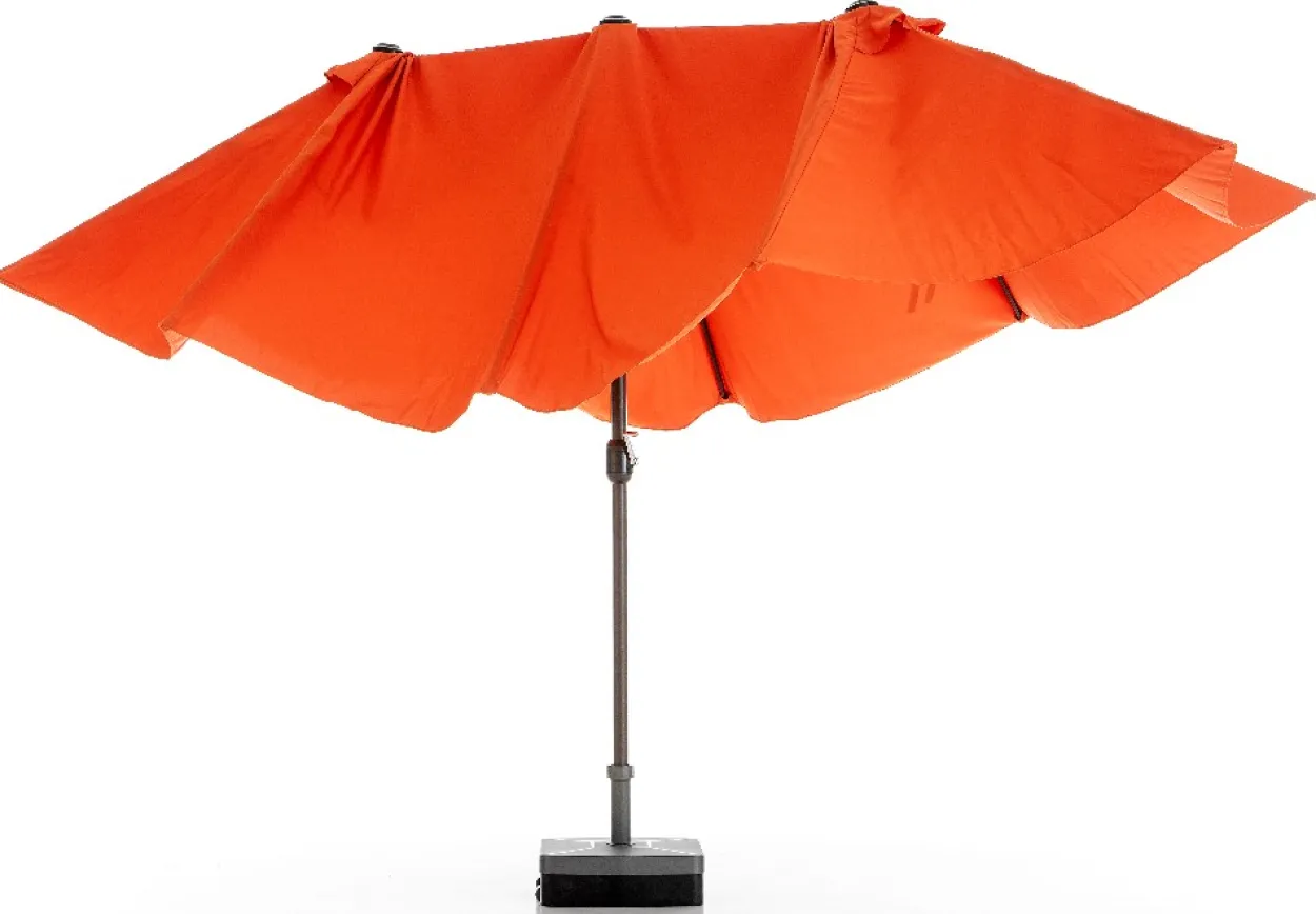 XXL-Oval-Sonnenschirm aus Polyester, ca. 4,6 x 2,7 m- Terra