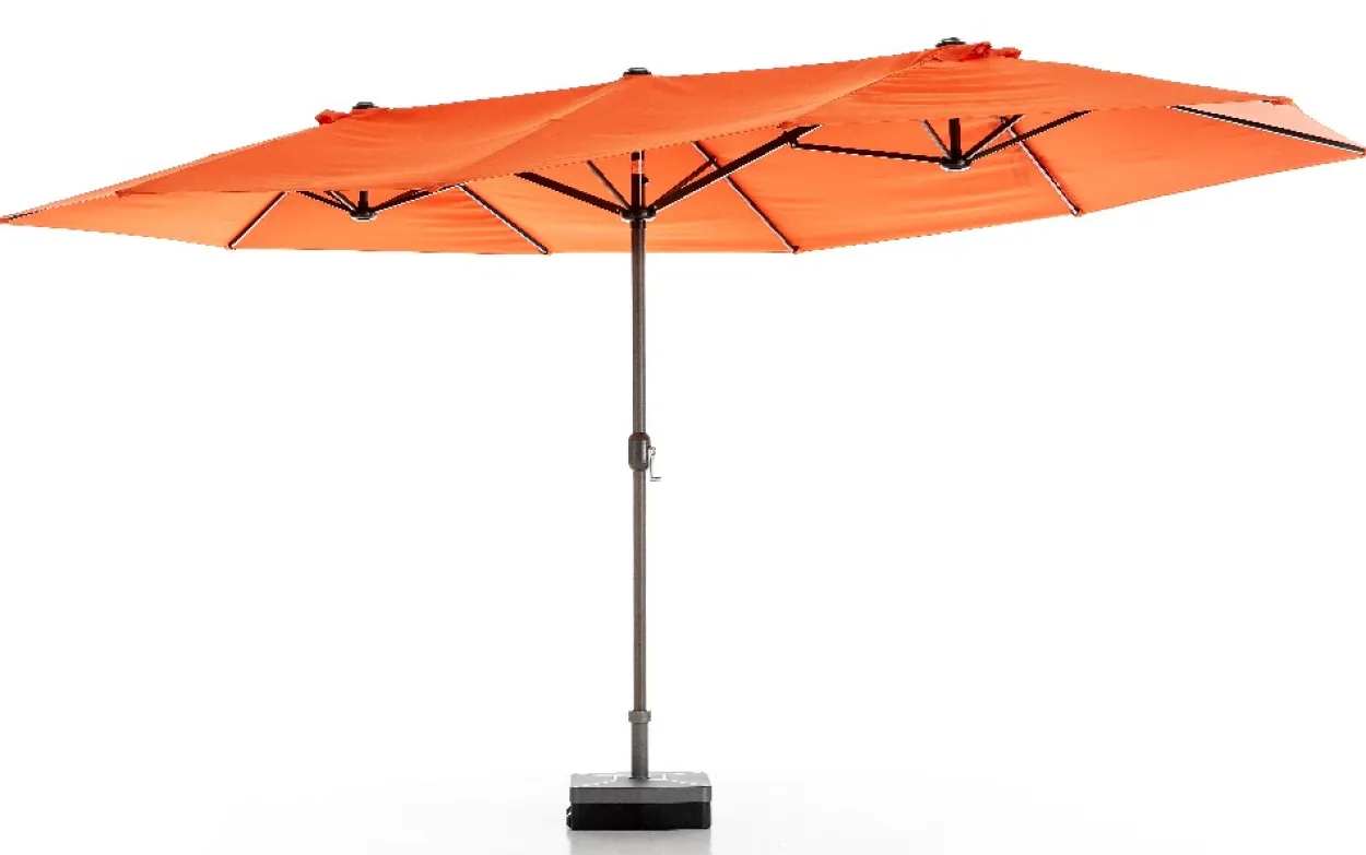 XXL-Oval-Sonnenschirm aus Polyester, ca. 4,6 x 2,7 m- Terra