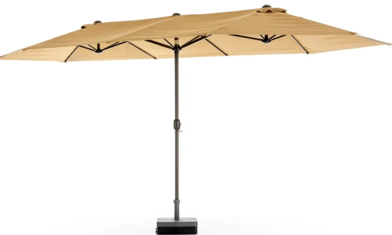 XXL-Oval-Sonnenschirm aus Polyester, ca. 4,6 x 2,7 m - Beige