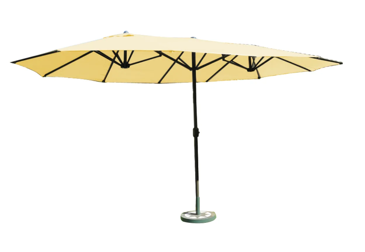 XXL-Oval-Sonnenschirm aus Polyester, ca. 4,6 x 2,7 m - Beige