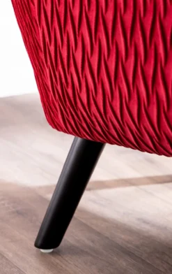 XXL Sessel Ohrensessel mit Samtbezug, ca. 100 x 85 x 75 cm - Rot