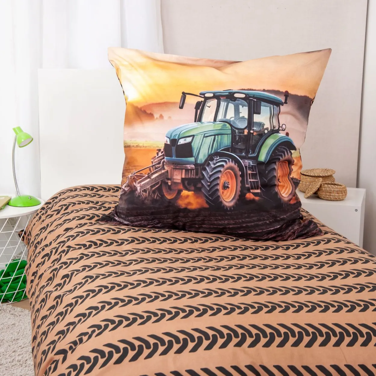 YC Traktor Bettwäsche Größe 80x80 + 135x200 cm