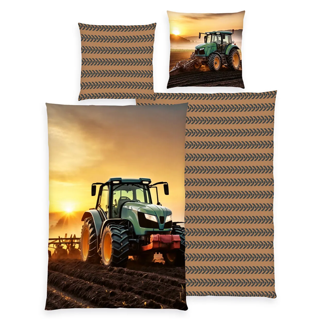 YC Traktor Bettwäsche Größe 80x80 + 135x200 cm