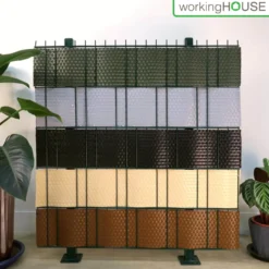 Zaun Sichtschutzstreifen Design Polyrattan 12x 255 cm x 19 cm