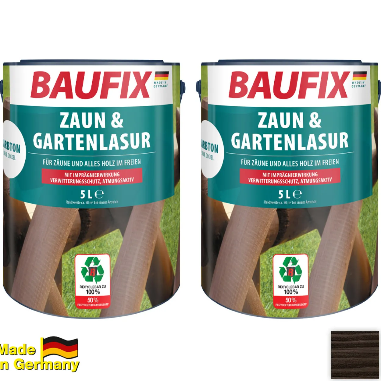 Zaun- und Gartenlasur, Ebenholz - 2er-Set