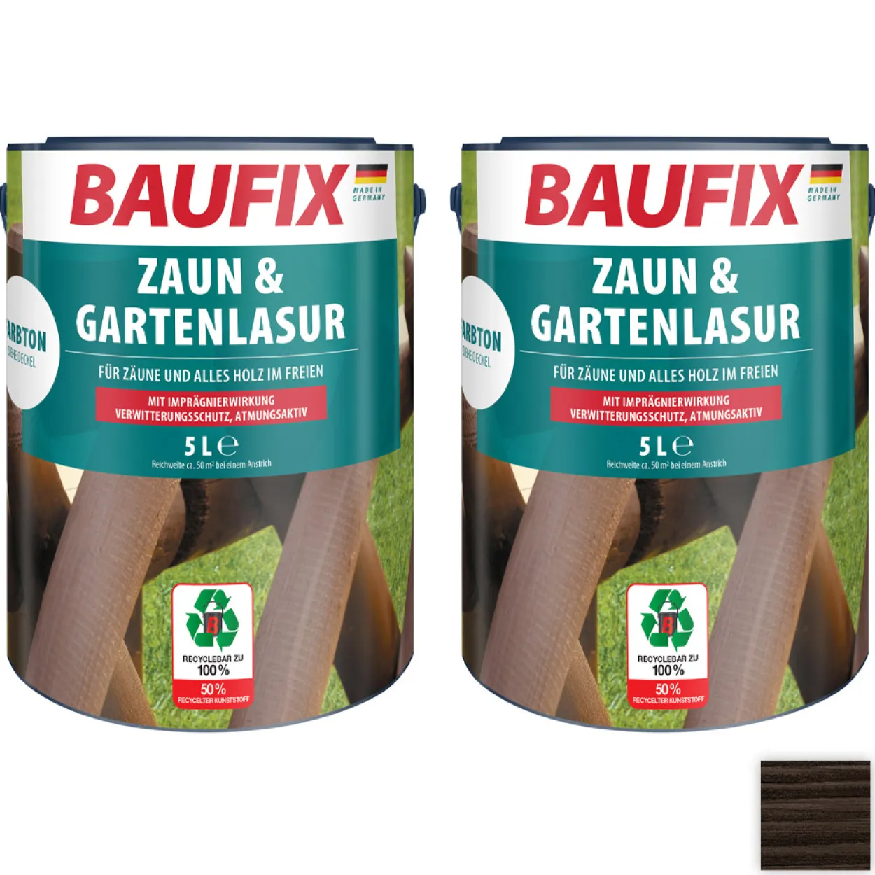 Zaun- und Gartenlasur, Ebenholz - 2er-Set