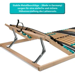 7-Zonen Lattenrost DRÖMSON 28 Federleisten Kopfteil verstellbar 90 x 200 cm