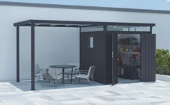 Zubehörteile für Metallgerätehaus "ELSA", ca. 275 x 230 x 222 cm - Glänzendes Grau