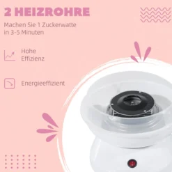 Zuckerwattemaschine Zuckerwattegerät Zuckerwatte Maschine (Modell 1/Weiß)