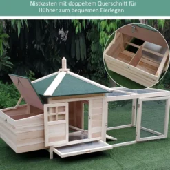Zwerghühnerstall Stall mit Auslauf Nistkasten Kiefernholz Natur