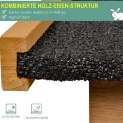 Zwergkaninchenstall mit verschließbare Tür, Holz-Metall, Hellgelb